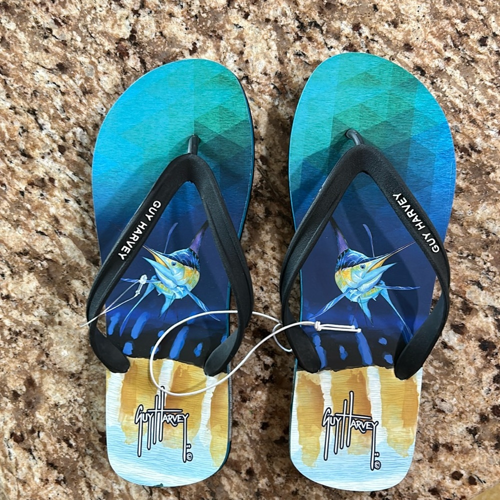 NWOTGuy Harvey flip-flops…